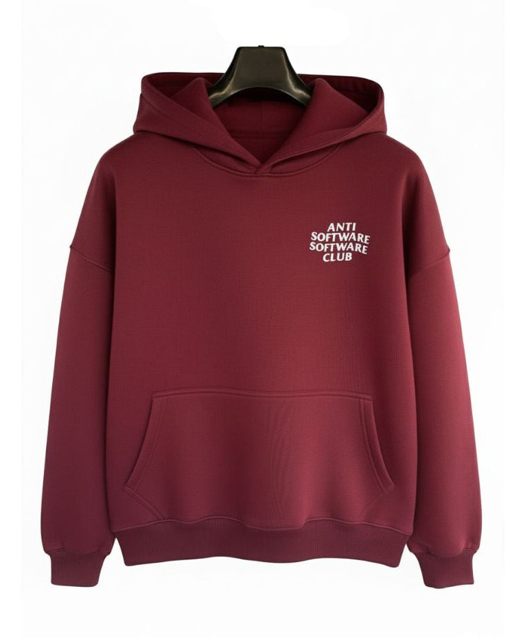 Burgundy Over Size CMD Hoodie – Anti Software