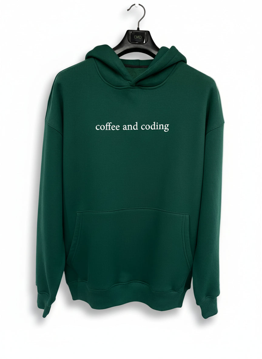 Green Over Size CMD Hoodie – Coffee & Coding