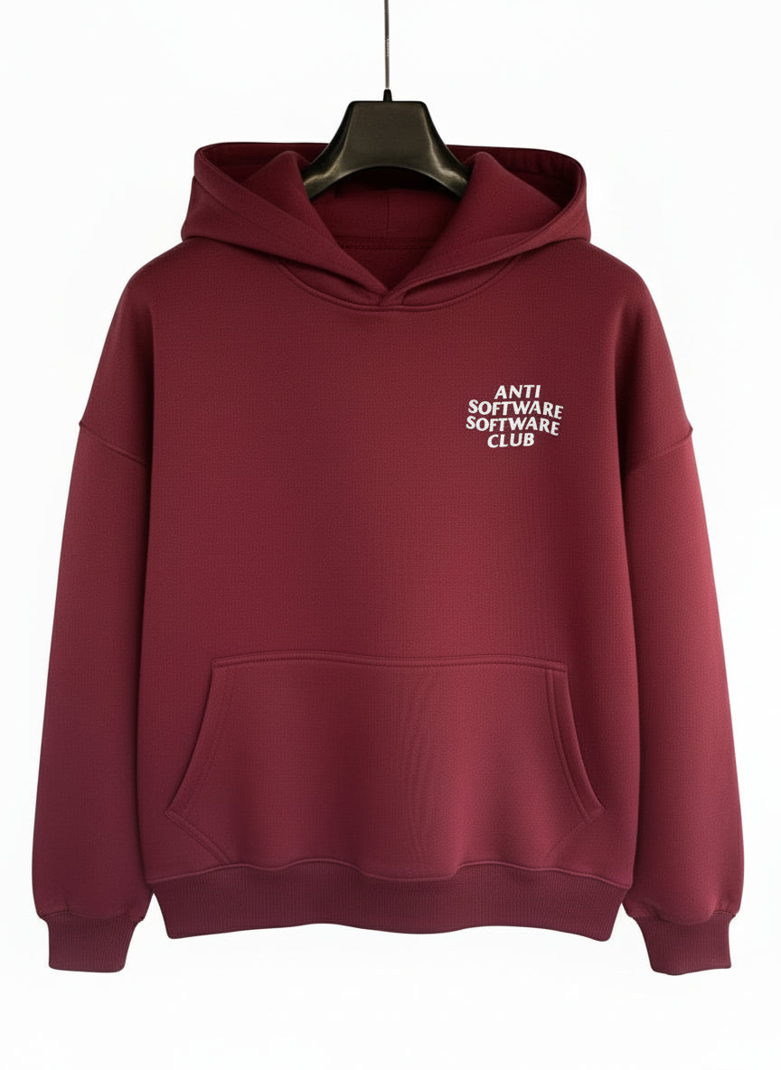 Burgundy Over Size CMD Hoodie – Anti Software